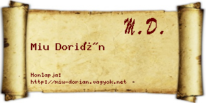 Miu Dorián névjegykártya